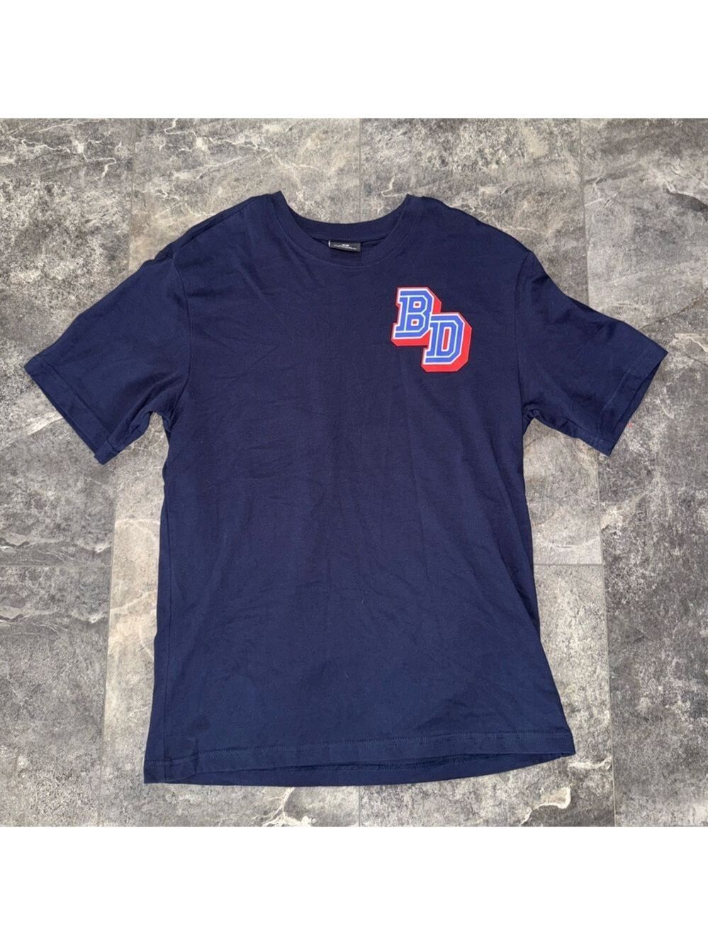 H&M Navy Blue Regular Fit Short Sleeve Shirt Size Small